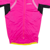 CRAFT Full Zip Cycling Mens Jersey Pink High Neck M