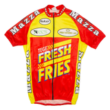 TEKER Mazza Cycles Full Zip Cycling Mens Jersey Red High Neck M