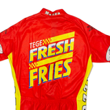 TEKER Mazza Cycles Full Zip Cycling Mens Jersey Red High Neck M