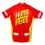 TEKER Mazza Cycles Full Zip Cycling Mens Jersey Red High Neck M
