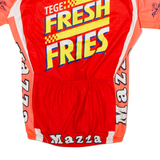 TEKER Mazza Cycles Full Zip Cycling Mens Jersey Red High Neck M