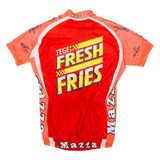 TEKER Mazza Cycles Full Zip Cycling Mens Jersey Red High Neck M