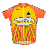 TEKER Mazza Cycles Full Zip Cycling Mens Jersey Orange High Neck S