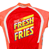 TEKER Mazza Cycles Full Zip Cycling Mens Jersey Red Sleeveless High Neck M