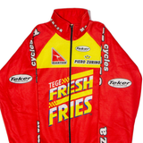 TEKER Mazza Cycles Full Zip Cycling Mens Jersey Red Long Sleeve High Neck S