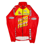 TEKER Mazza Cycles Full Zip Cycling Mens Jersey Red Long Sleeve High Neck S