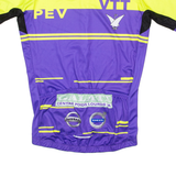 Full Zip Cycling Mens Jersey Purple High Neck M