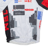 WAMS Full Zip Cycling Mens Jersey White High Neck M