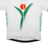 TZAMO Full Zip Cycling Mens Jersey White High Neck M