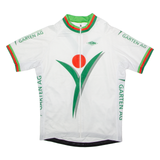 TZAMO Full Zip Cycling Mens Jersey White High Neck M