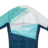 VAUDE Full Zip Cycling Mens Jersey Blue High Neck S