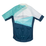 VAUDE Full Zip Cycling Mens Jersey Blue High Neck S