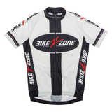 ANDEER Bike Zone Full Zip Cycling Mens Jersey White High Neck S