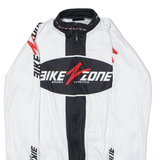 ANDEER Bike Zone Full Zip Cycling Mens Jersey White Long Sleeve High Neck M