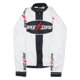 ANDEER Bike Zone Full Zip Cycling Mens Jersey White Long Sleeve High Neck M