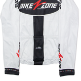 ANDEER Bike Zone Full Zip Cycling Mens Jersey White Long Sleeve High Neck M