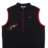 IXS Cycling Mens Jersey Black Sleeveless 1/2 Zip L
