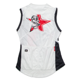 MAX HUERZELER Cycling Womens Jersey White Sleeveless 1/2 Zip S