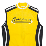 CROSSWAVE Cycling Mens Jersey Yellow Sleeveless 1/2 Zip L