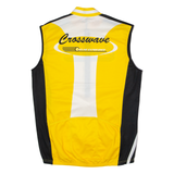 CROSSWAVE Cycling Mens Jersey Yellow Sleeveless 1/2 Zip L