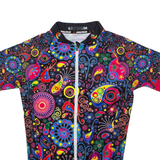 MALCIKLO Full Zip Cycling Womens Jersey Black High Neck M