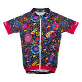 MALCIKLO Full Zip Cycling Womens Jersey Black High Neck M