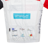 MSTINA Full Zip Cycling Mens Jersey White High Neck L