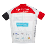 MSTINA Full Zip Cycling Mens Jersey White High Neck L