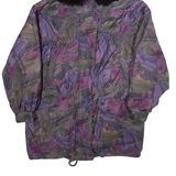 SIXTH SENSE Womens Parka Coat Purple Hooded Crazy Pattern UK 10