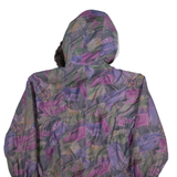 SIXTH SENSE Womens Parka Coat Purple Hooded Crazy Pattern UK 10