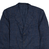 CANDA Mens Blazer Jacket Blue Wool Check M