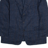 CANDA Mens Blazer Jacket Blue Wool Check M