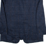 CANDA Mens Blazer Jacket Blue Wool Check M