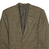 HILTON Mens Blazer Jacket Green Wool Houndstooth M
