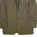 HILTON Mens Blazer Jacket Green Wool Houndstooth M