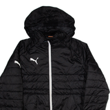 PUMA Womens Puffer Coat Black Nylon Hooded M