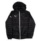 PUMA Womens Puffer Coat Black Nylon Hooded M