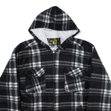 WORKER Mens Jacket Black Wool Hooded Check XL