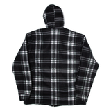 WORKER Mens Jacket Black Wool Hooded Check XL