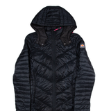 ELLESSE Womens Puffer Coat Black Hooded UK 12