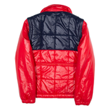 Womens Quilted Jacket Red Colourblock M