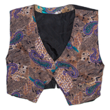 Womens Waistcoat Brown Paisley M