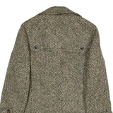 GASSET Womens Overcoat Jacket Brown Wool Herringbone M