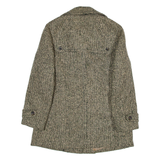 GASSET Womens Overcoat Jacket Brown Wool Herringbone M