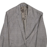 Womens Blazer Jacket Grey Wool Check L