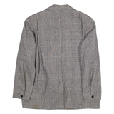Womens Blazer Jacket Grey Wool Check L