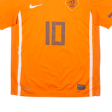 NIKE 2010 Netherlands Hom #10 Sneijder Boys Football Shirt Jersey Orange M