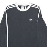 ADIDAS Womens T-Shirt Black Long Sleeve UK 8
