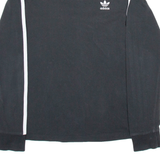 ADIDAS Womens T-Shirt Black Long Sleeve UK 8