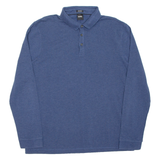 BOSS Mens Polo Shirt Blue Long Sleeve XL